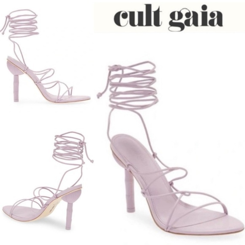 Cult Gaia SOLEIL Bamboo Heels sz EU 37 in Lilac 388$